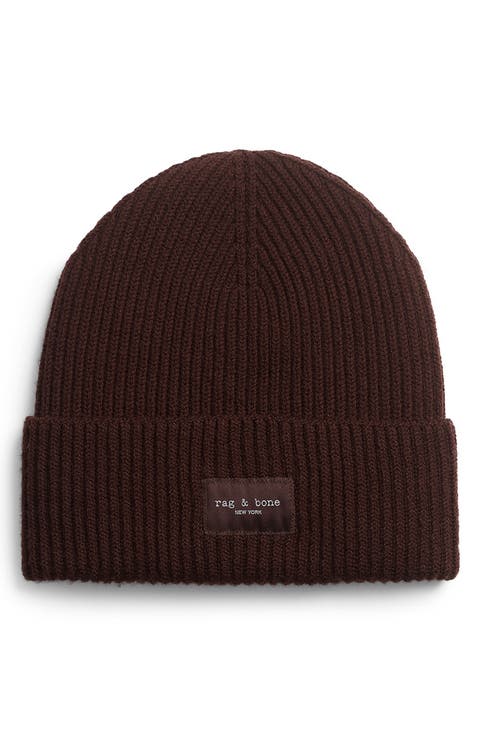 Blake Logo Patch Wool Blend Rib Beanie