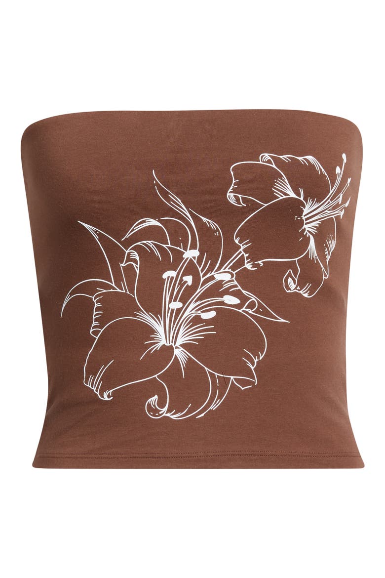 Lily Graphic Tube Top, Alternate, color, BROWN