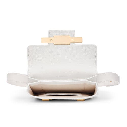 Tiannia Barnes Diamond Belt Bag In White