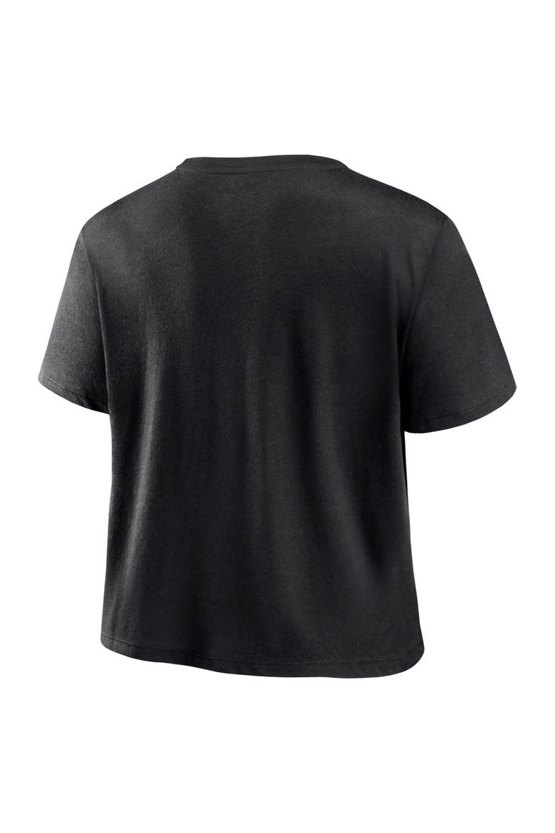 Women's Fanatics Branded Black Charlotte FC Chip Pass Fashion Cropped T-Shirt, Alternate, color, Black