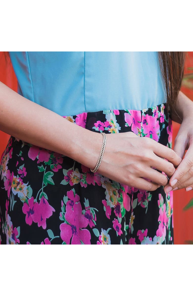 DELMAR Men's Double Curb Link Bracelet, Alternate, color, Silver