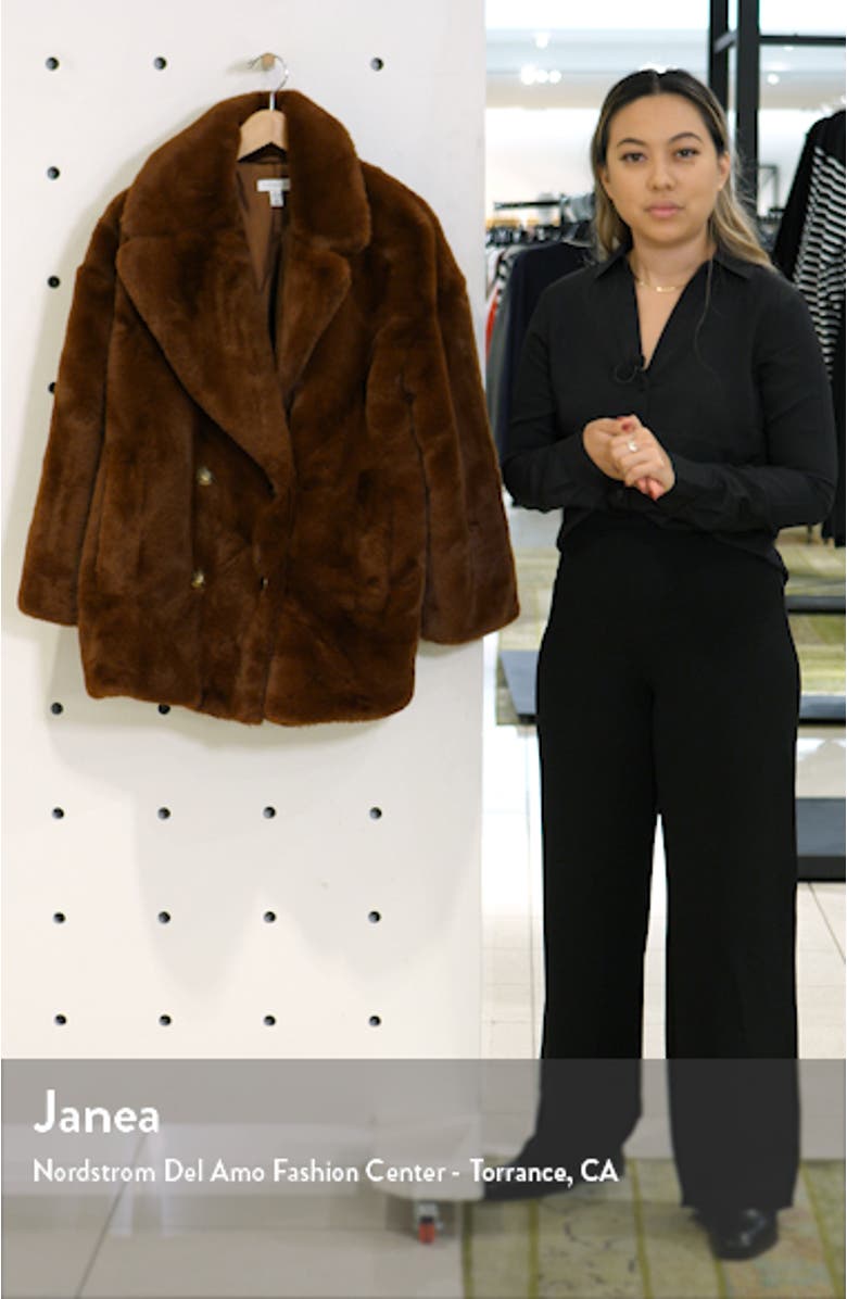 Ally Faux Fur Double Breasted Jacket, sales video thumbnail