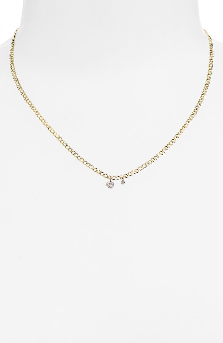 Meira T Diamond Disc Necklace, Alternate, color, 