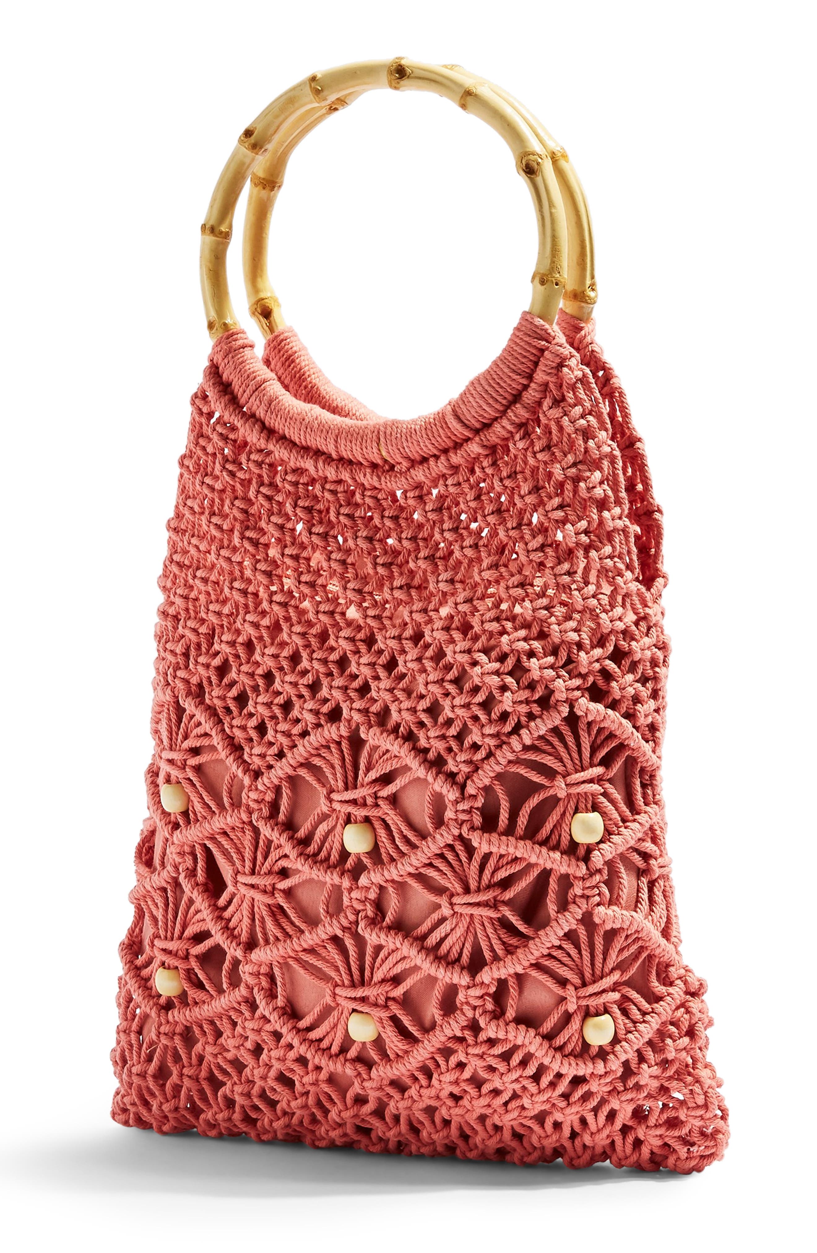 Topshop Sami String Macramé Tote, Alternate, color, 