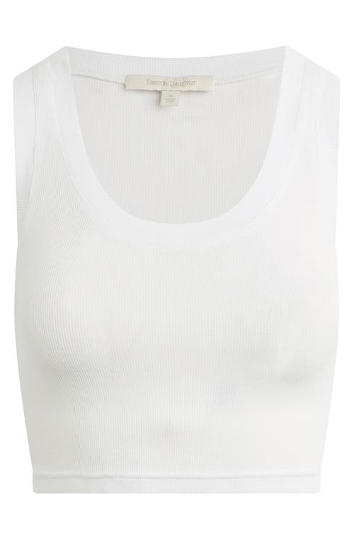 Favorite Daughter The Cutting It Loose Rib Crop Top In White