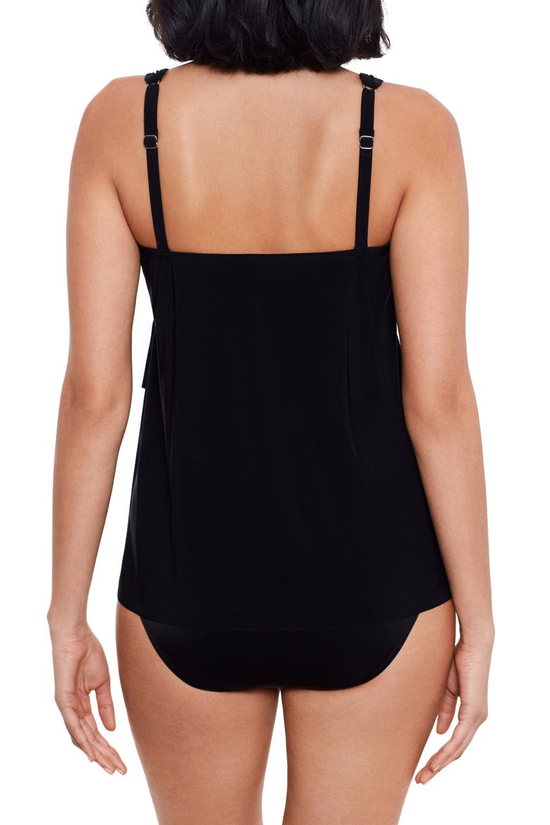 Illusionist Mirage Tankini Top, Alternate, color, BLACK