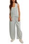 Good Luck Stripe Barrel Leg Overalls