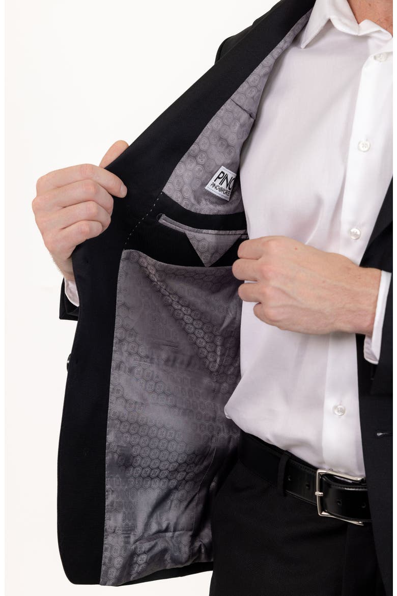 Solid Stretch Wool Suit, Alternate, color, BLACK