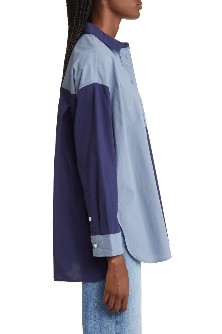 The Signature Poplin Oversized Shirt, Alternate, color, FRESH BLUEBERRY