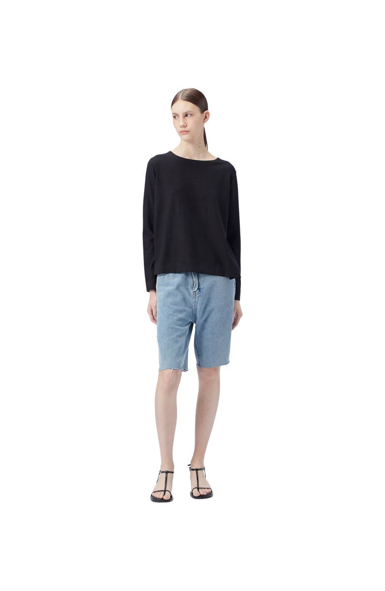 GOBI Mongolian Cashmere Boatneck Cotton Silk Cashmere Blend Sweater, Alternate, color, Black