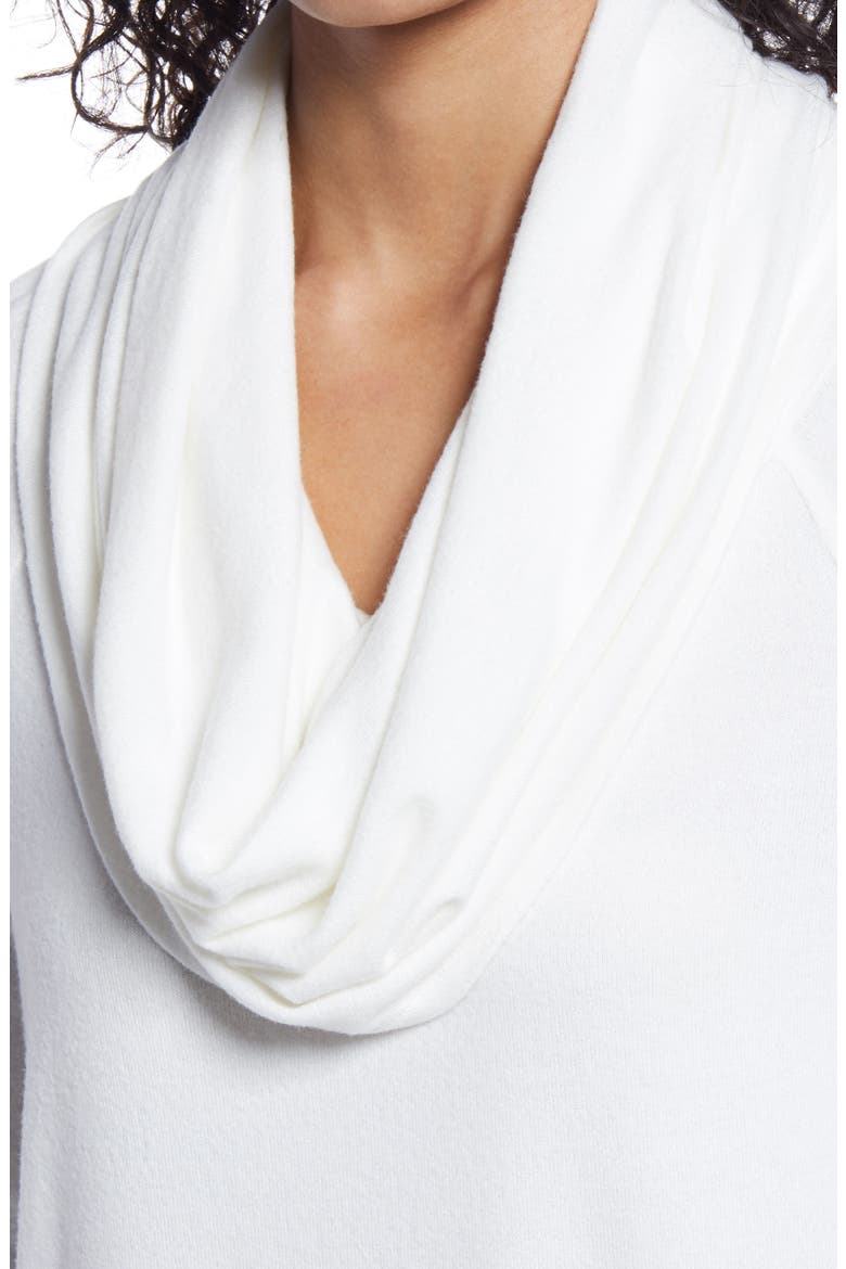 Convertible Neckline Cozy Fleece Tunic, Alternate, color, IVORY