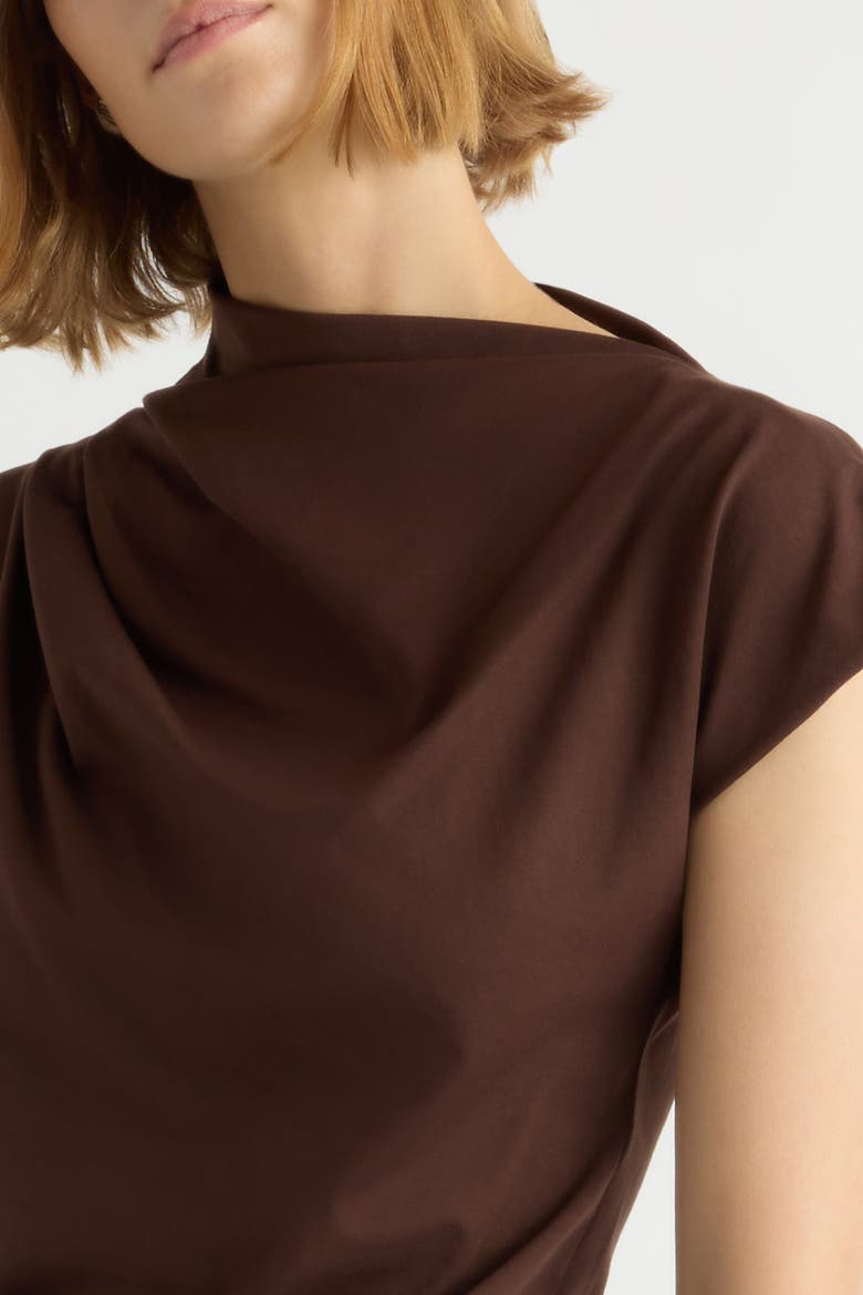 Kenny Asymmetric-Neck Tee, Alternate, color, Brown