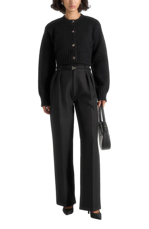 Caren Brushed Wool Knit Cardigan