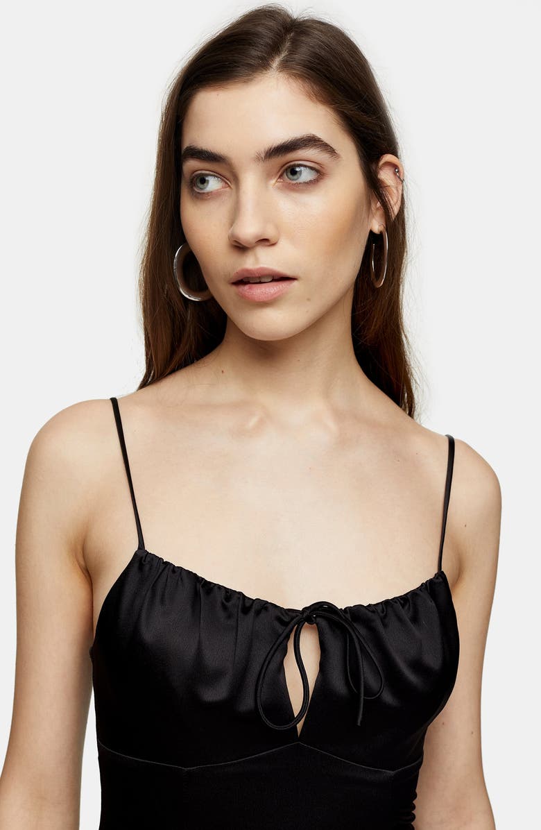 Topshop Gathered Slipdress, Alternate, color,