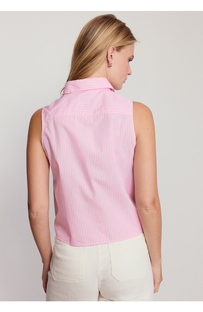 The Shirt by Rochelle Behrens The Boxy Cropped Sleeveless Shirt, Alternate, color, Pink/White Stripe