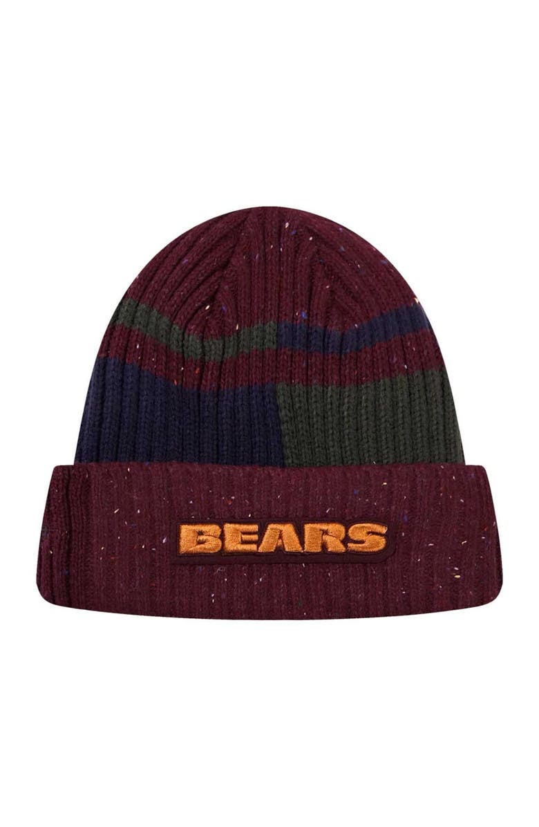 PRO STANDARD Men's Pro Standard Burgundy Chicago Bears Speckled Cuffed Knit Hat, Alternate, color, Burgundy