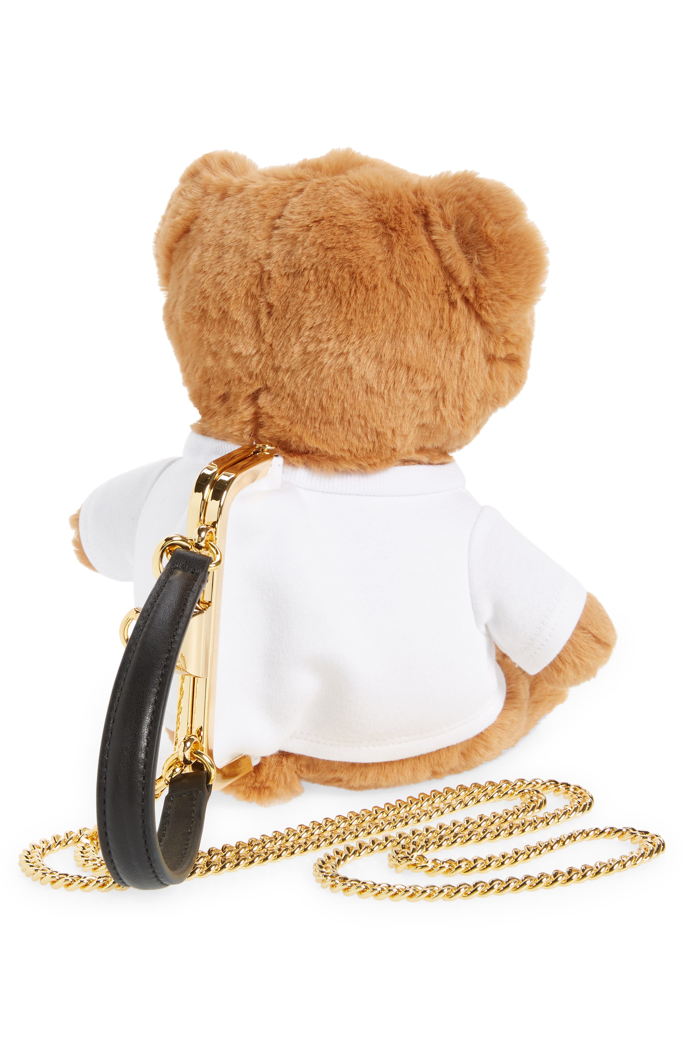 Moschino Plush Stuffed Teddy Bear Clutch, Alternate, color, 