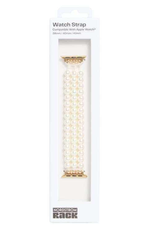 3-Row Faux Pearl Apple Watch® Watchband