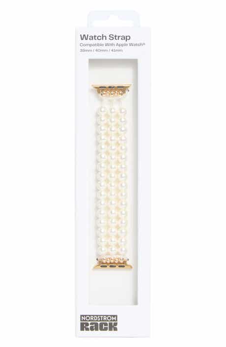 NORDSTROM RACK 3-Row Faux Pearl Apple Watch® Watchband