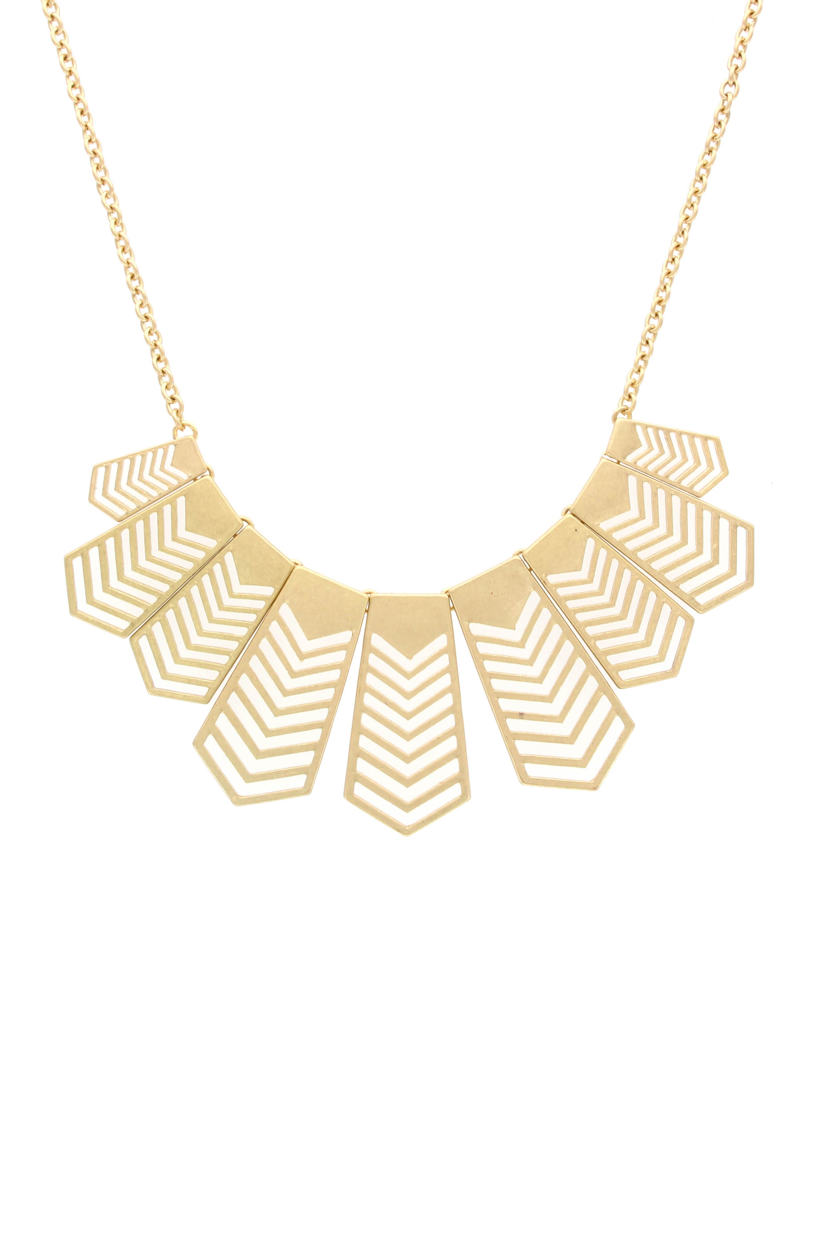 OLIVIA WELLES Natasha Chevron Bib Necklace