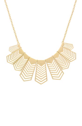 Olivia Welles Natasha Chevron Bib Necklace In Gold