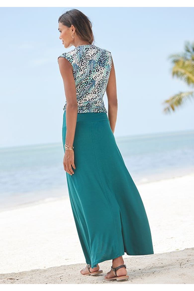 Women's Sleeveless Wrap Look Top, Alternate, color, Grey & Teal