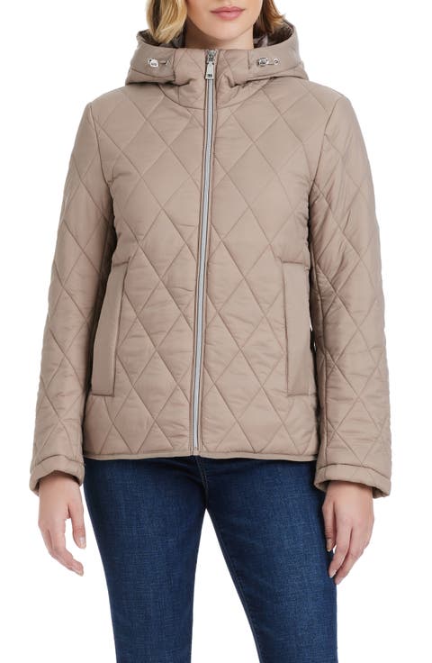 Water Resistant Hooded Quilted Jacket
