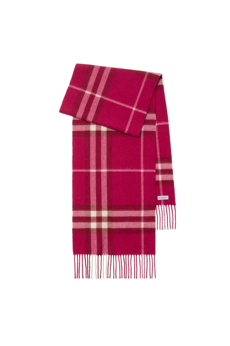Check Cashmere Scarf, Main, color, Jam pink