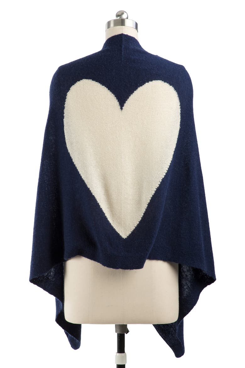 Heart Silk & Cashmere Poncho, Main, color, BLUE