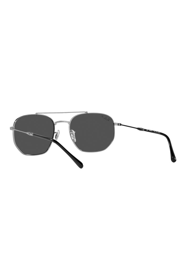 57mm Polarized Irregular Sunglasses, Alternate, color, GUNMETAL