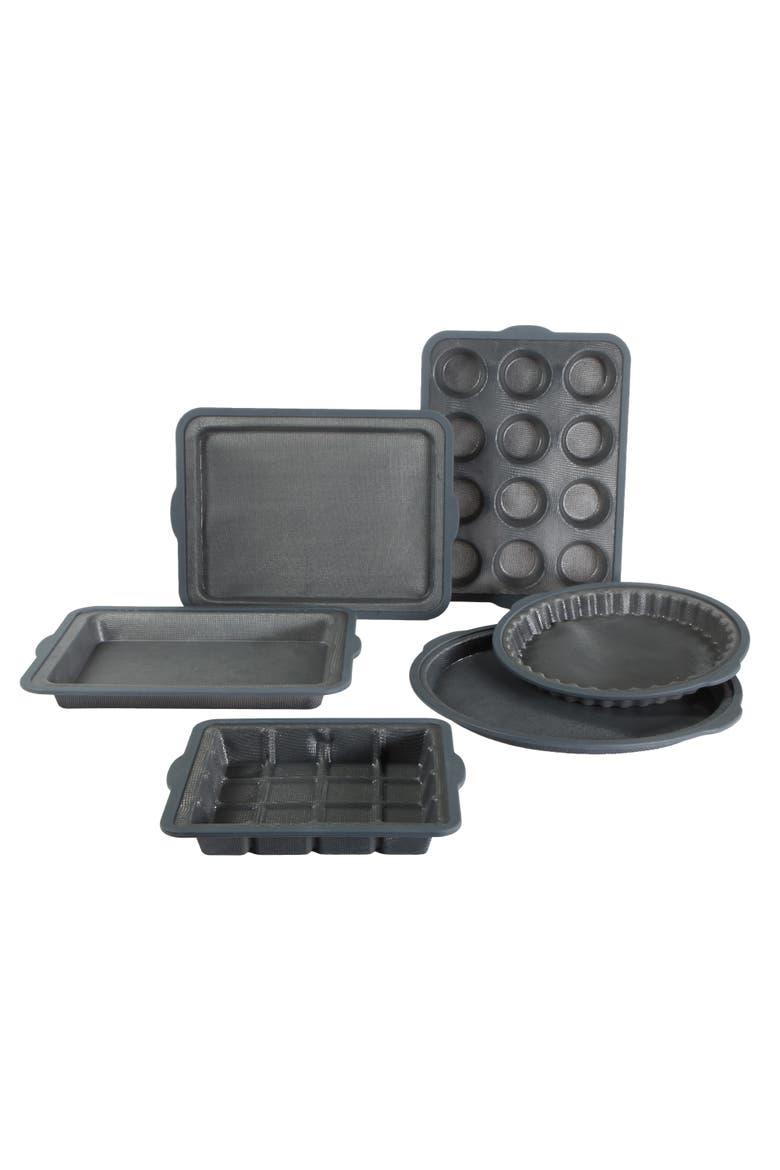 Omni 6-Piece Silicone Fiberglass Ultra Air Flow Bakeware Set, Alternate, color, Black