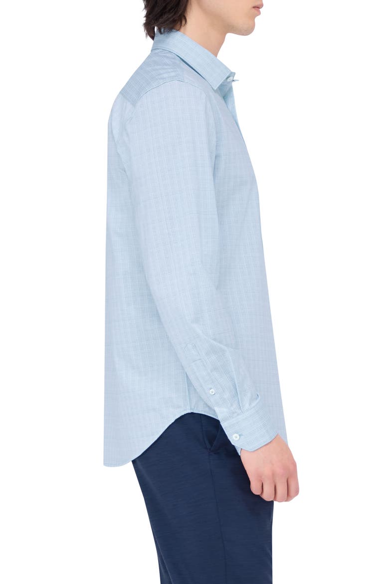OoohCotton® Check Button-Up Shirt, Alternate, color, MENTHOL