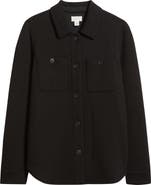 Caslon® Textured Knit Shirt Jacket