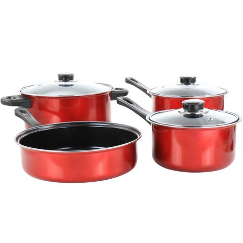 Everyday Cardinal 7 Piece Nonstick Steel Cookware Set