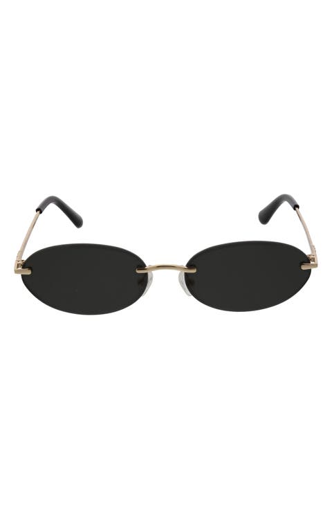 65mm Rimless Oval Sunglasses