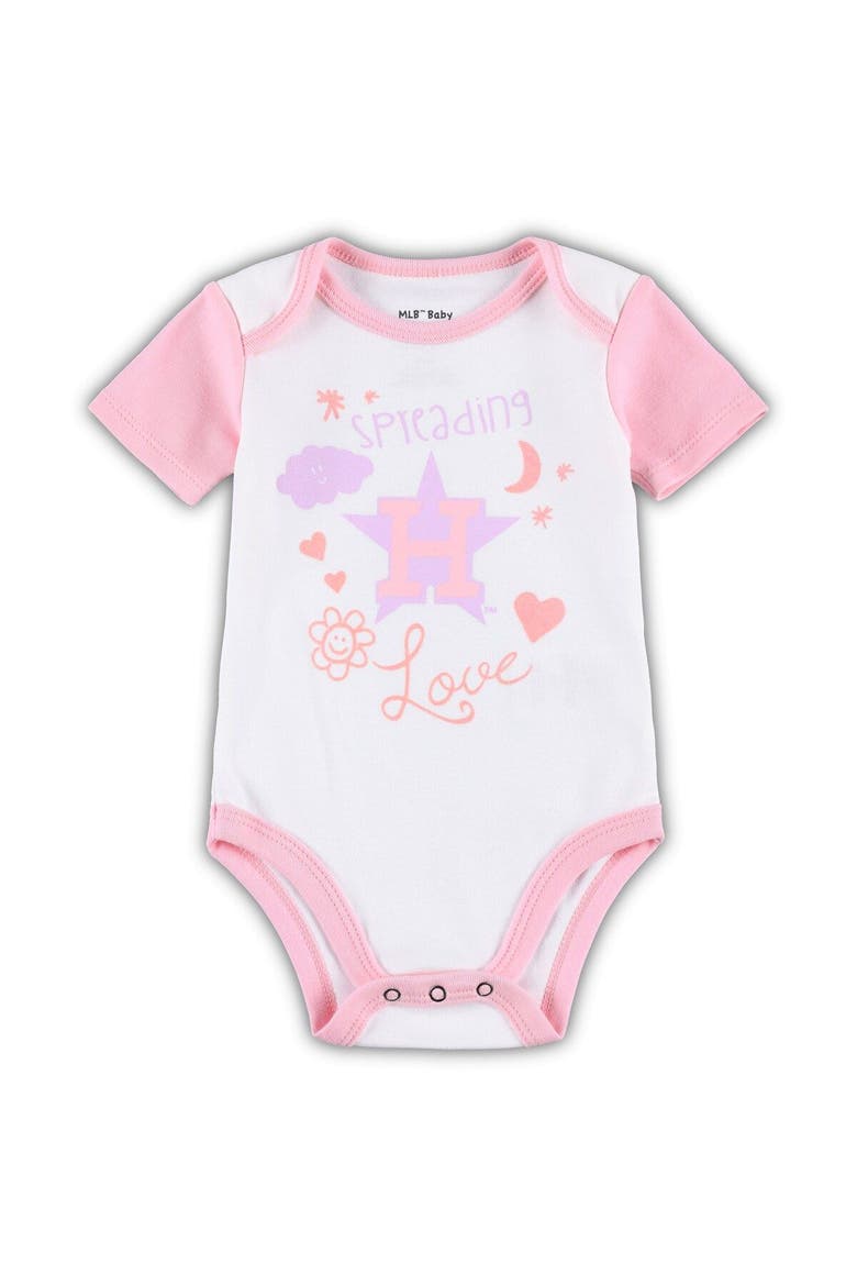 Newborn & Infant White/Pink Houston Astros Spreading Love Bodysuit & Tutu with Leggings Set, Alternate, color, White