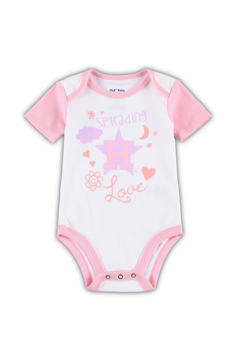 Outerstuff Newborn & Infant White/Pink Houston Astros Spreading Love Bodysuit & Tutu with Leggings Set, Alternate, color,