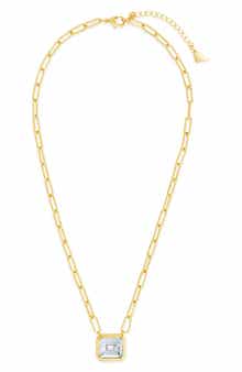 Sterling Forever Camille Bezel Cubic Zirconia Pendant Necklace