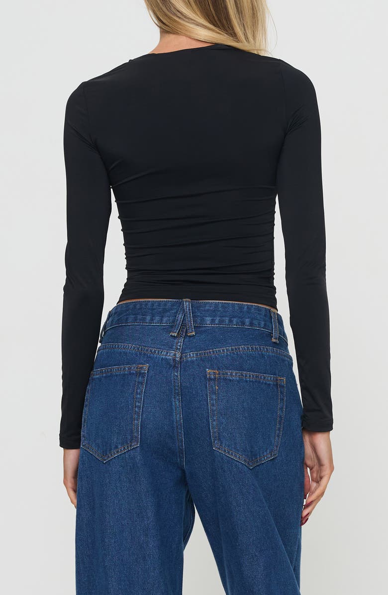 Princess Polly Arnim Crop Long Sleeve Top, Alternate, color, Black