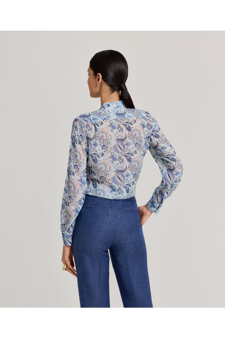 Sophia Liberty Silk Classic Shirt, Alternate, color, Soft Blue Multi