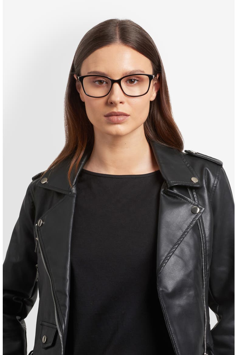 reilly 55mm rectangular reading glasses, Alternate, color, BLACK PINK
