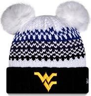 New Era Women's New Era Navy West Virginia Mountaineers Double Pom & Print Cuffed Knit Hat