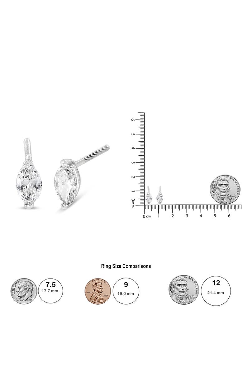 Haus of Brilliance 14K White Gold 1/2 Cttw Marquise Solitaire Lab Grown Diamond Stud Earrings, Alternate, color, White