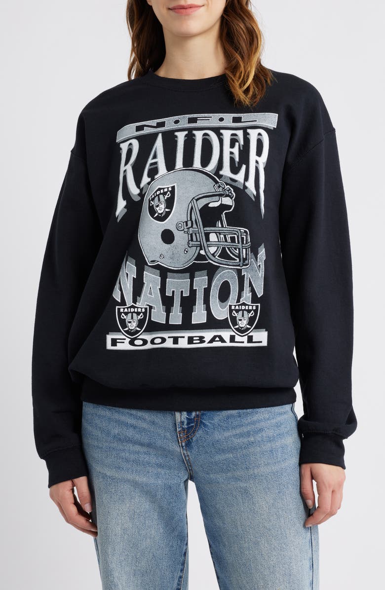 Junk Food NFL Raiders Helmet Graphic Sweatshirt, Main, color, Black