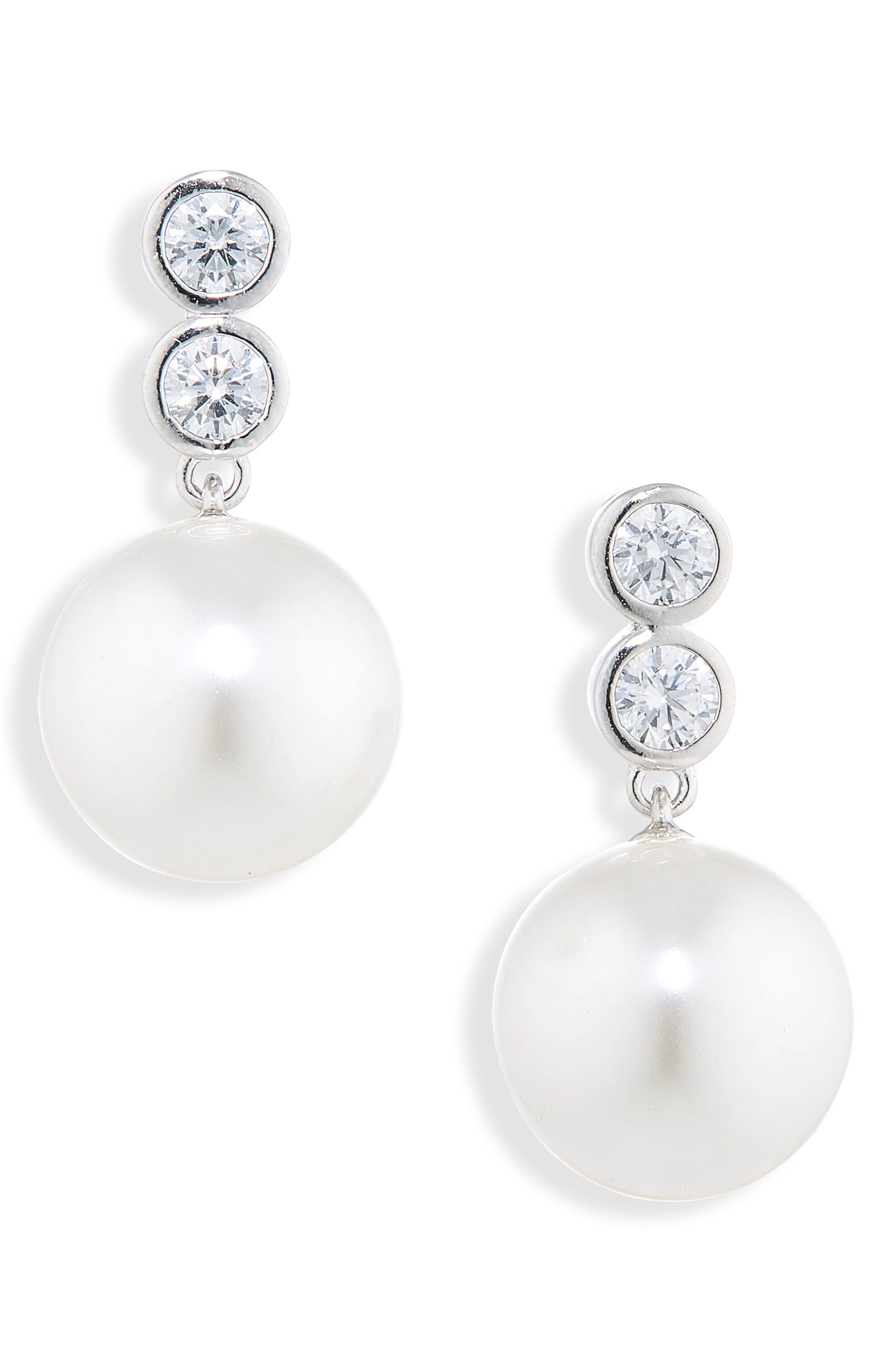 Nadri Perle Faux Pearl & Cubic Zirconia Drop Earrings
