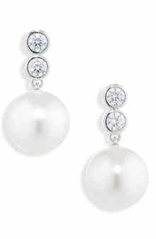 Nadri Perle Faux Pearl & Cubic Zirconia Drop Earrings