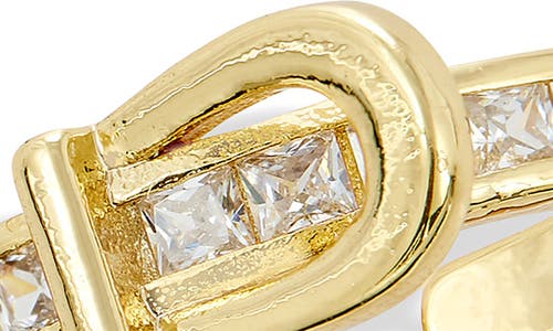 Savvy Cie Jewels Cz Buckle Ring In Gold