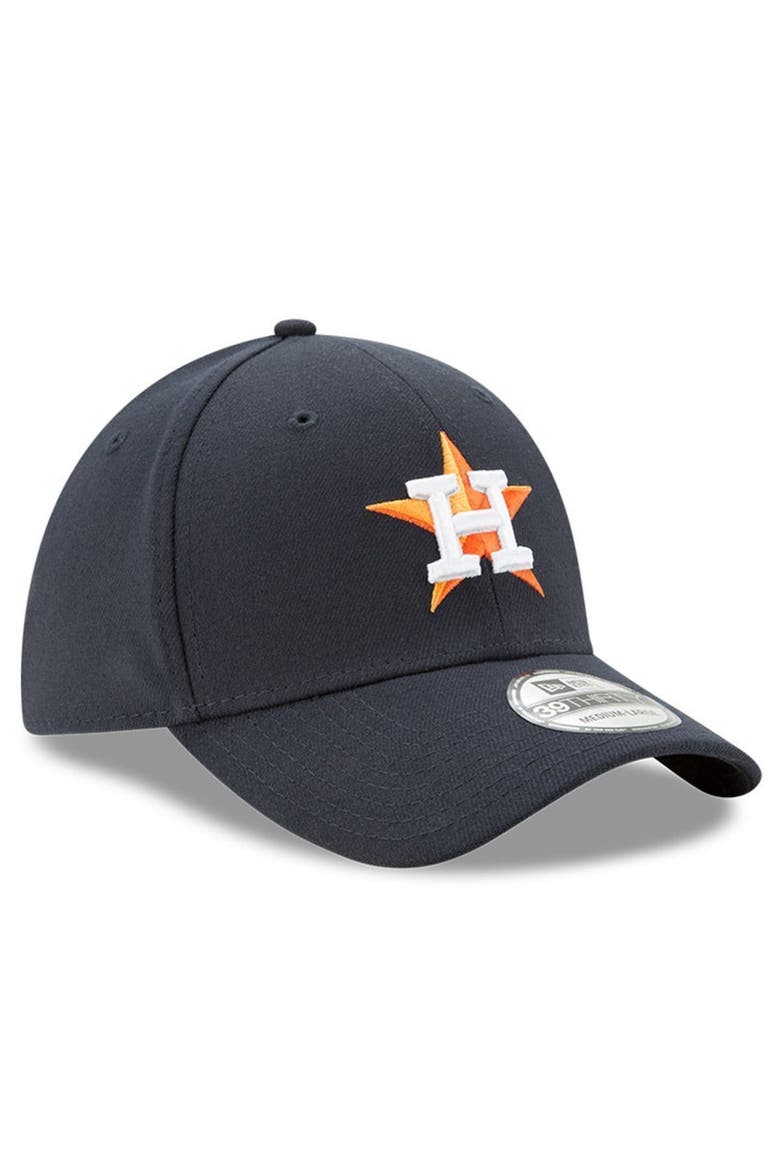 Men's New Era Navy Houston Astros Button Team Classic 39THIRTY Flex Hat, Alternate, color, NAVY