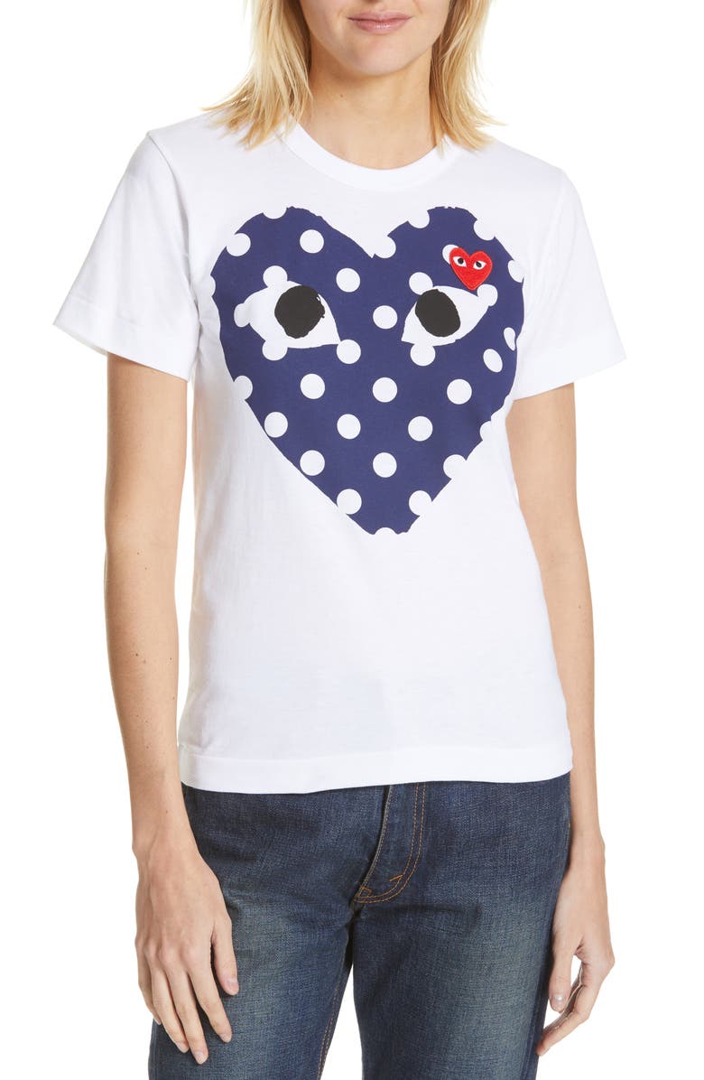Comme des Garçons PLAY Polka Dot Tee, Main, color, 