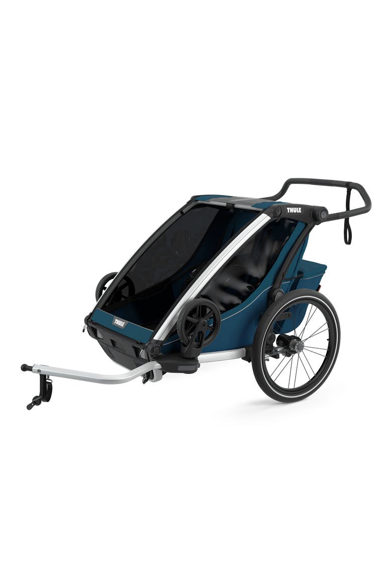 Chariot Cross 2 Multisport Double Cycle Trailer/Stroller, Alternate, color, MAJOLICA BLUE